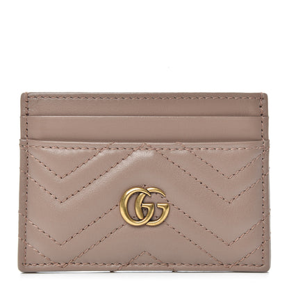 Gucci Calfskin Matelasse GG Marmont Card Holder Porcelain Rose 1 of 6