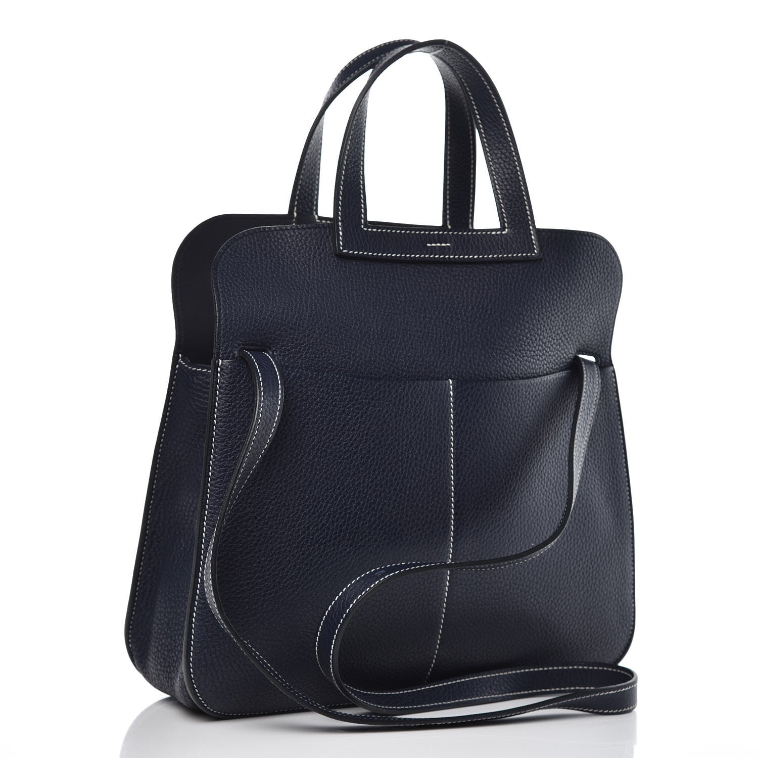 Hermes Taurillon Clemence Halzan 31 GM Bleu Nuit 4 of 11