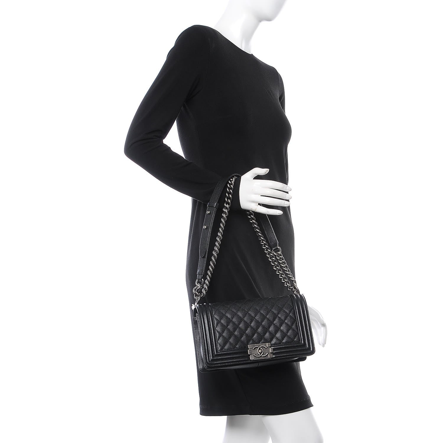 Chanel Caviar Quilted Medium Boy Flap Black 3 of 9