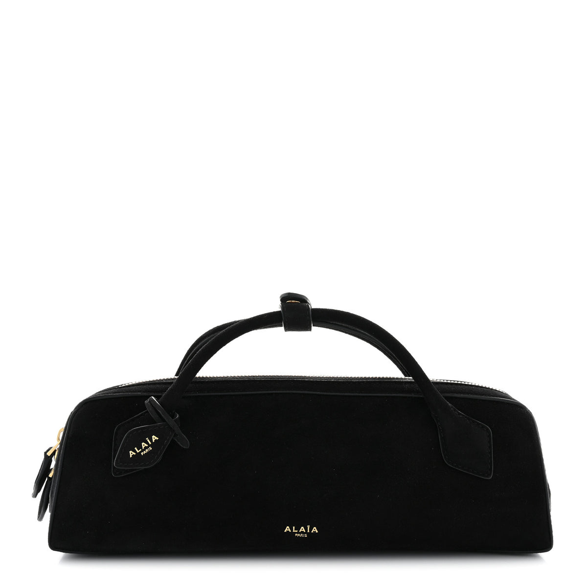 Suede Goatskin Le Teckel Clutch Black