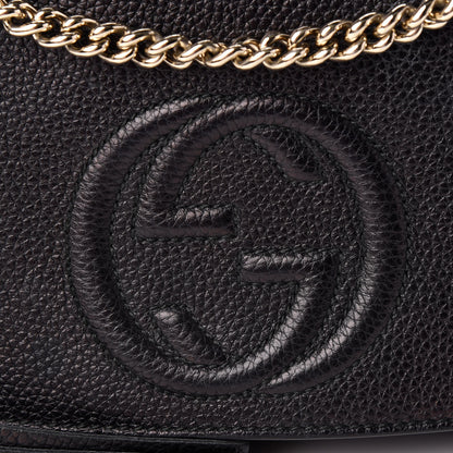 Gucci Pebbled Calfskin Medium Soho Flap Crossbody Black 7 of 9