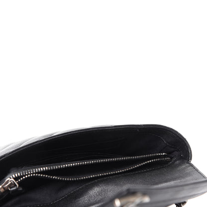 Saint Laurent Sheepskin Matelasse Chevron Monogram College Chain Wallet Black 5 of 13
