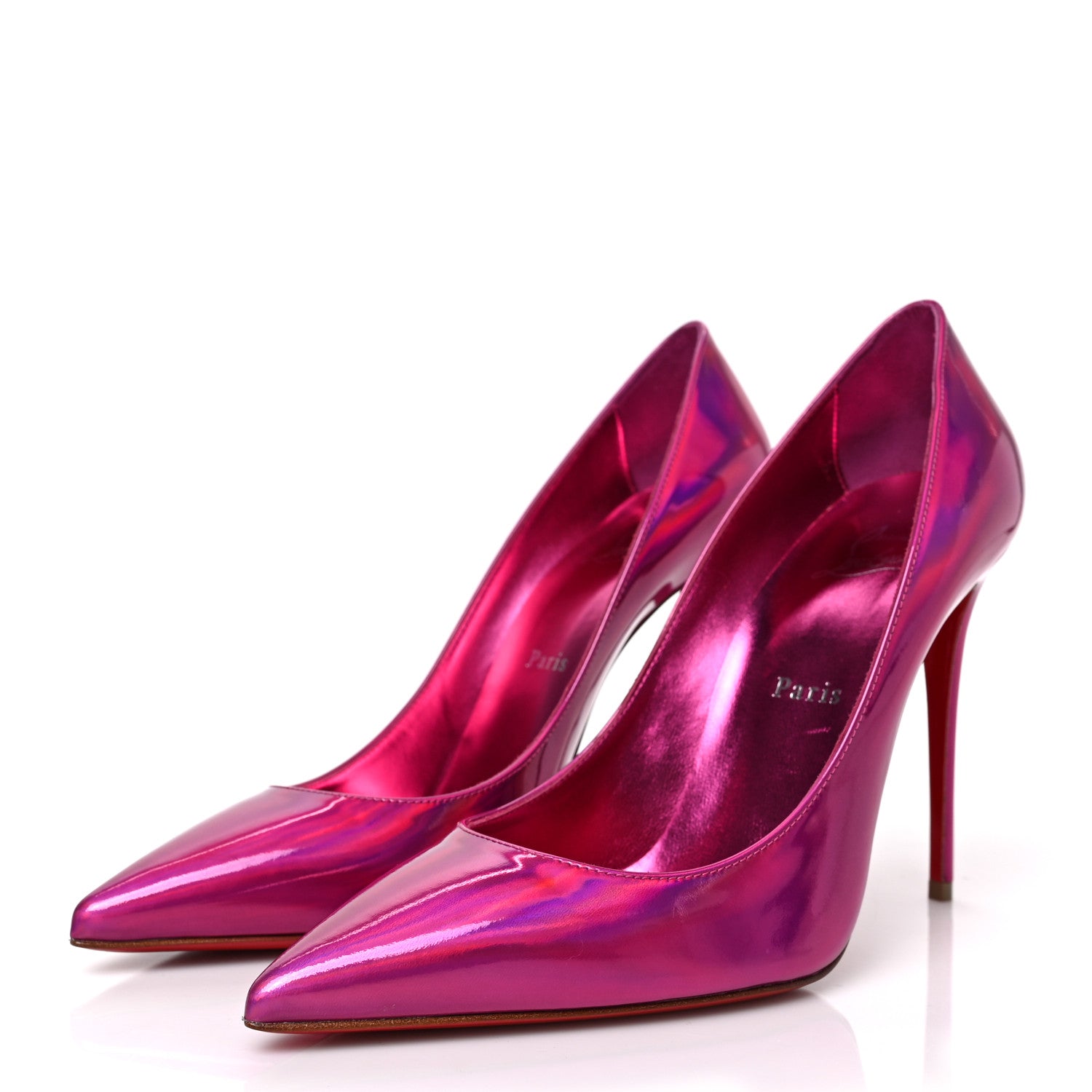 Christian Louboutin Metallic Patent Psychic So Kate 100 Pumps 39.5 Fuxia 3 of 8