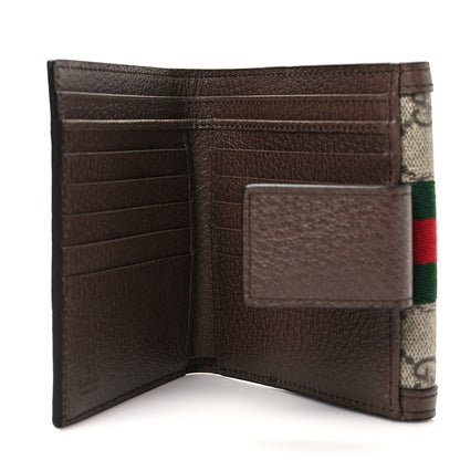 Gucci GG Supreme Monogram Web Ophidia French Flap Wallet Beige New Acero 6 of 8