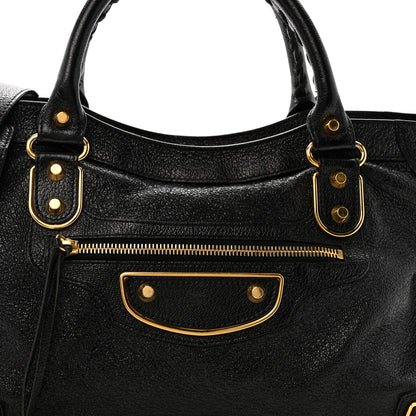 Balenciaga Chevre Gold Metallic Edge Hardware City Black 9 of 17