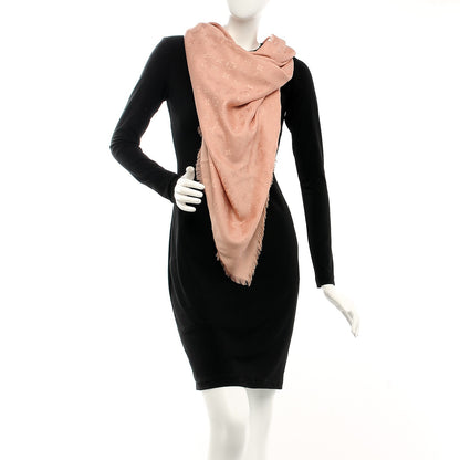 Louis Vuitton Silk Wool Monogram Shawl Natural 2 of 4