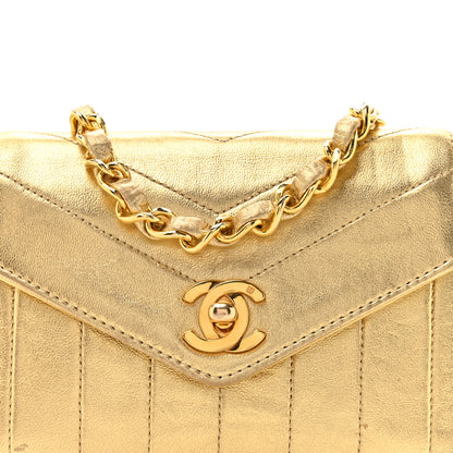 Chanel Metallic Lambskin Quilted Mini Flap Gold 7 of 12