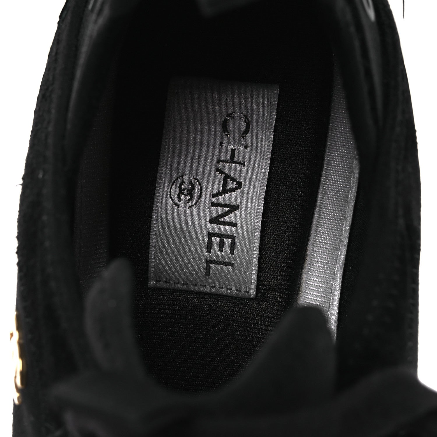 Chanel Velvet Calfskin Mixed Fibers CC Sneakers 38.5 Black 9 of 15