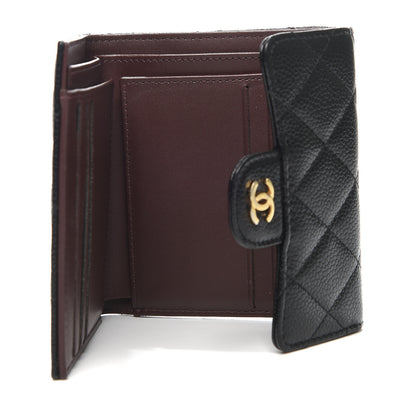 Chanel Caviar Quilted Compact Flap Wallet Black 4 of 8