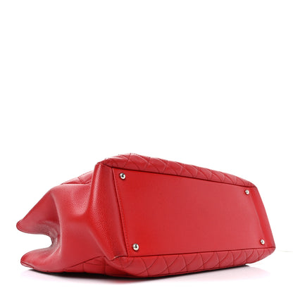 Chanel Caviar Quilted XL Grand Shopping Tote GST Red 4 of 9