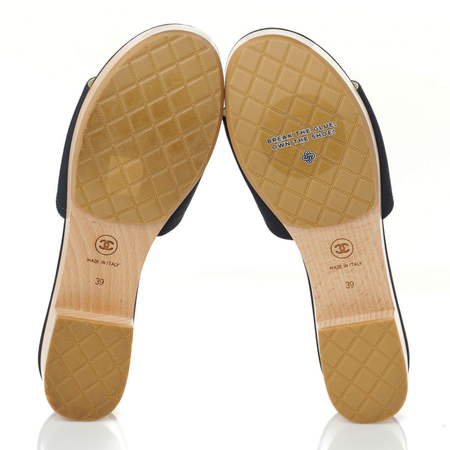 Chanel Grosgrain Camellia CC Sandal Mules 39 Black 5 of 7