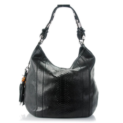 Gucci Python Techno Horsebit Large Hobo Black 1 of 7