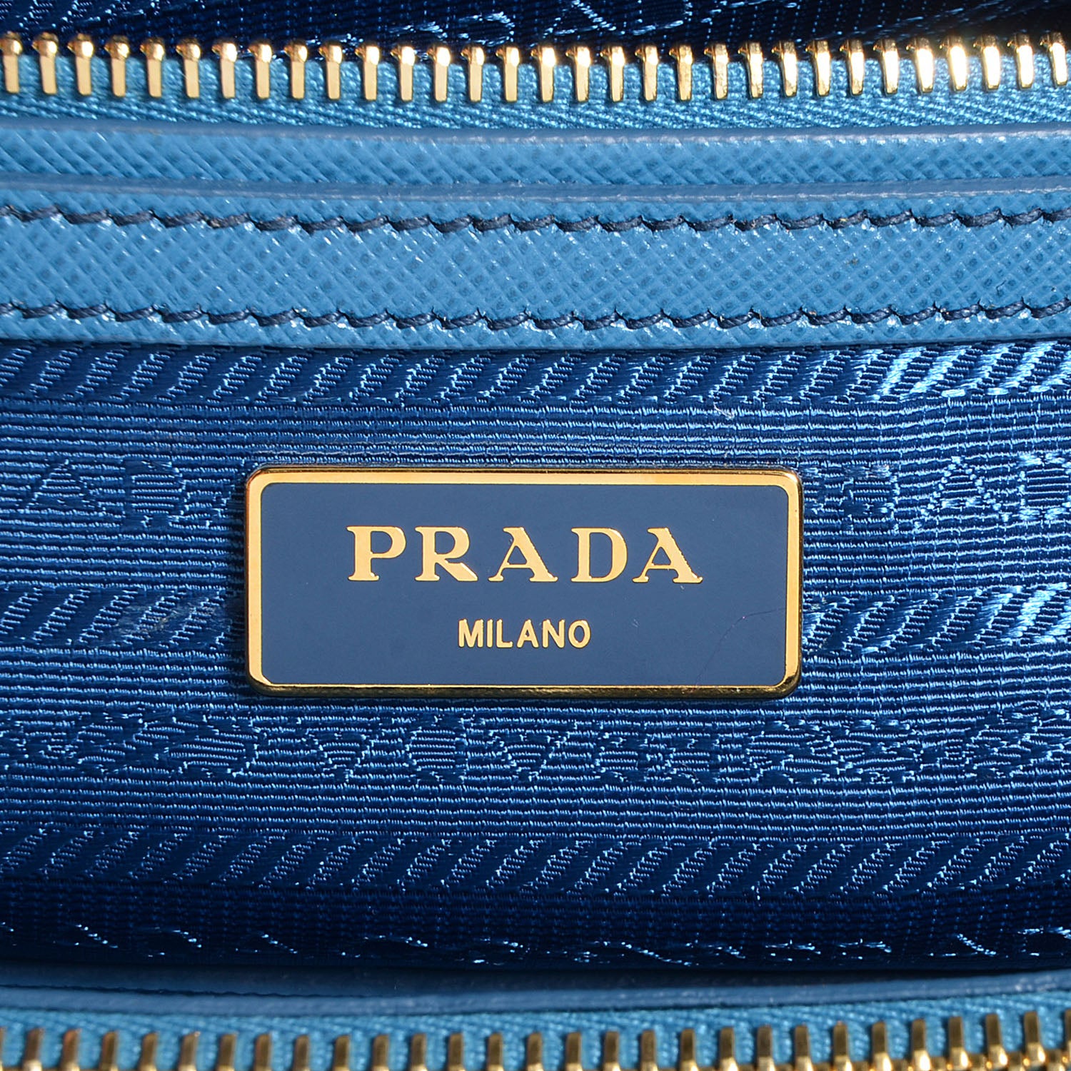 Prada Saffiano Lux Small Double Zip Tote Cobalto 6 of 10