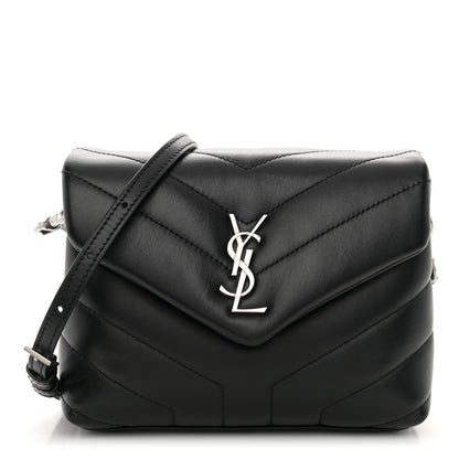 Saint Laurent Calfskin Y Quilted Monogram Toy Loulou Crossbody Bag Black 1 of 11