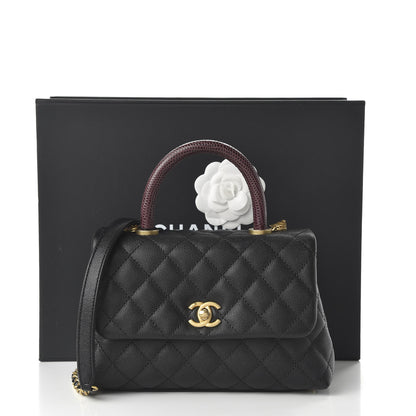 Chanel Caviar Lizard Quilted Mini Coco Handle Flap Black 11 of 11