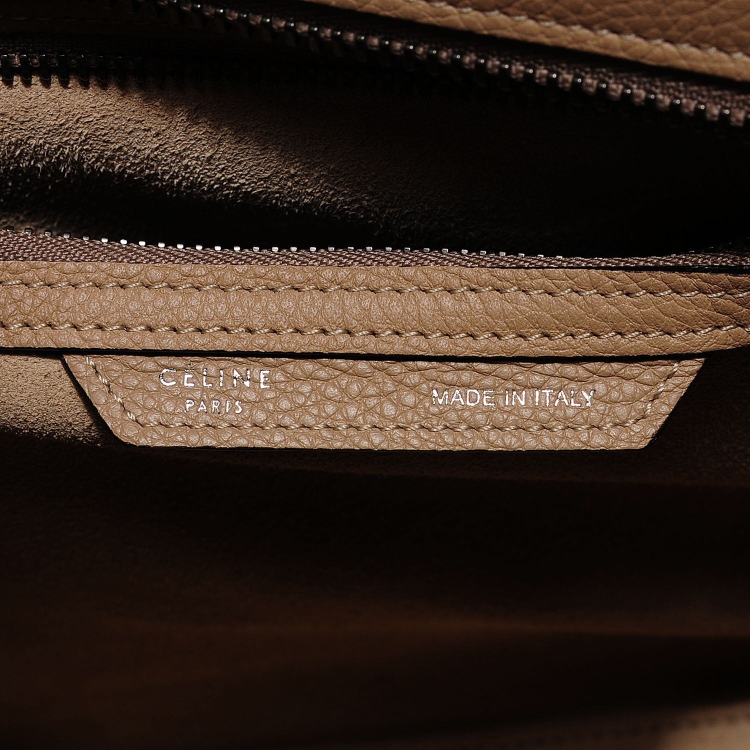 Celine Drummed Calfskin Micro Luggage Dune 7 of 9
