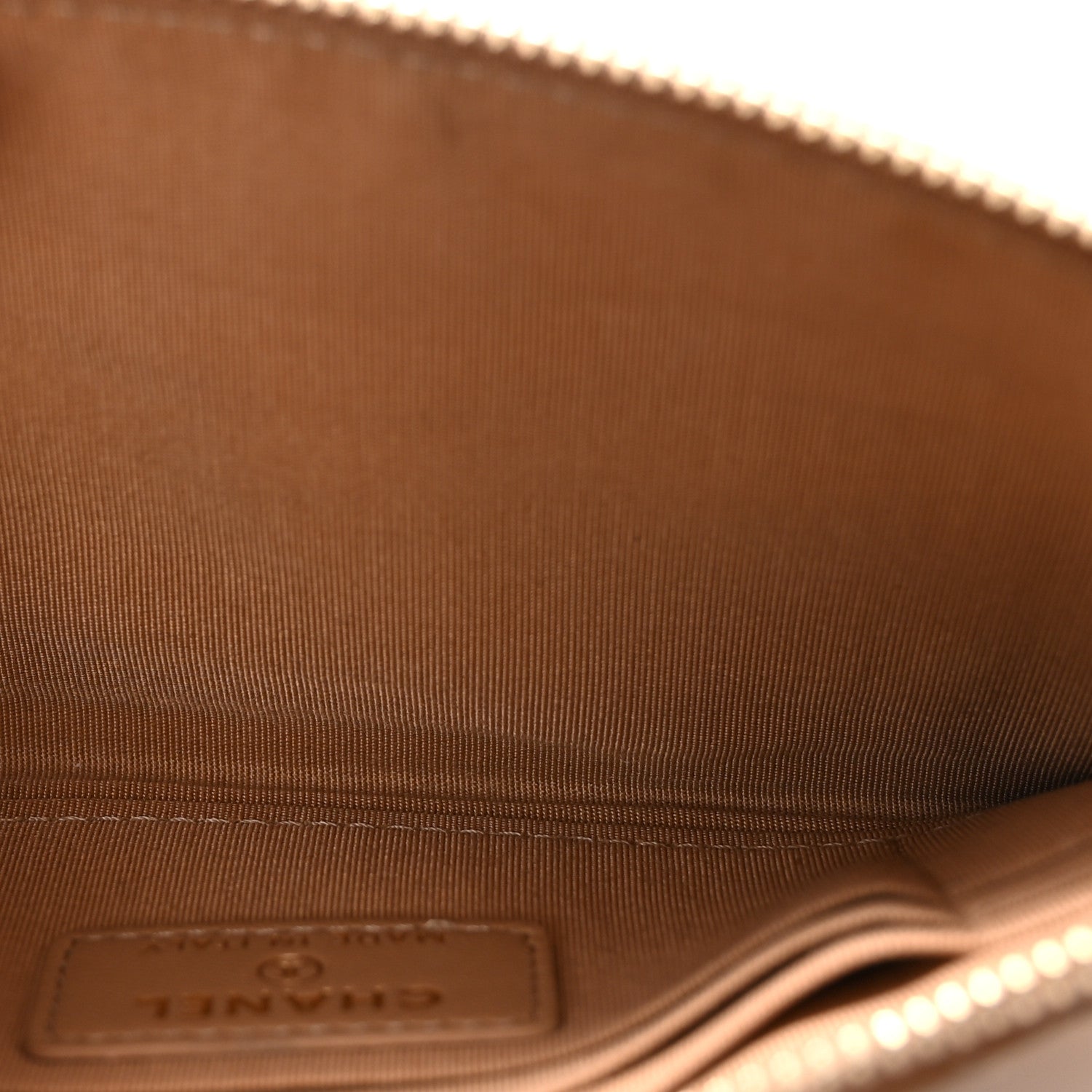 Chanel Lambskin Quilted Classic Zip Boy Pouch Beige 5 of 8