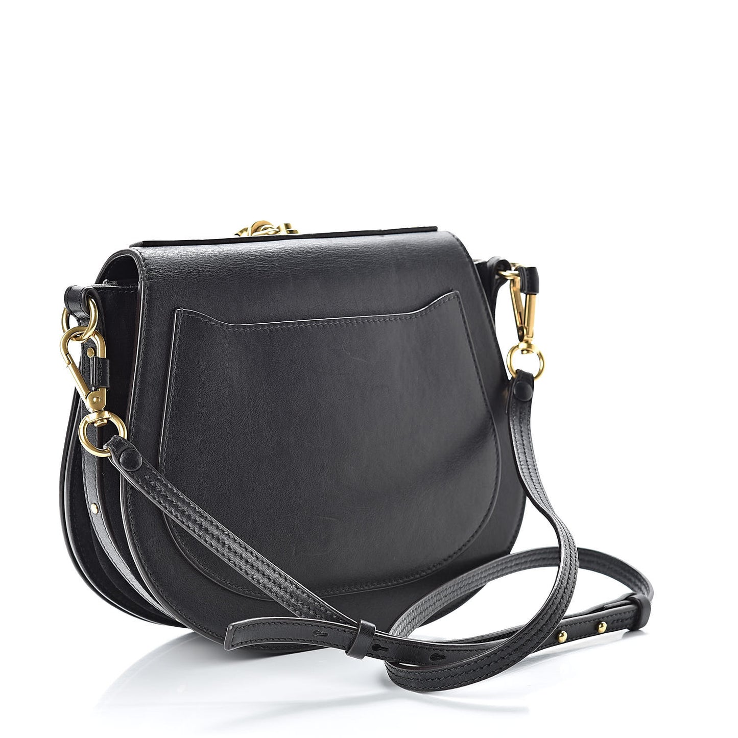 Calfskin Suede Medium Nile Bracelet Bag Black