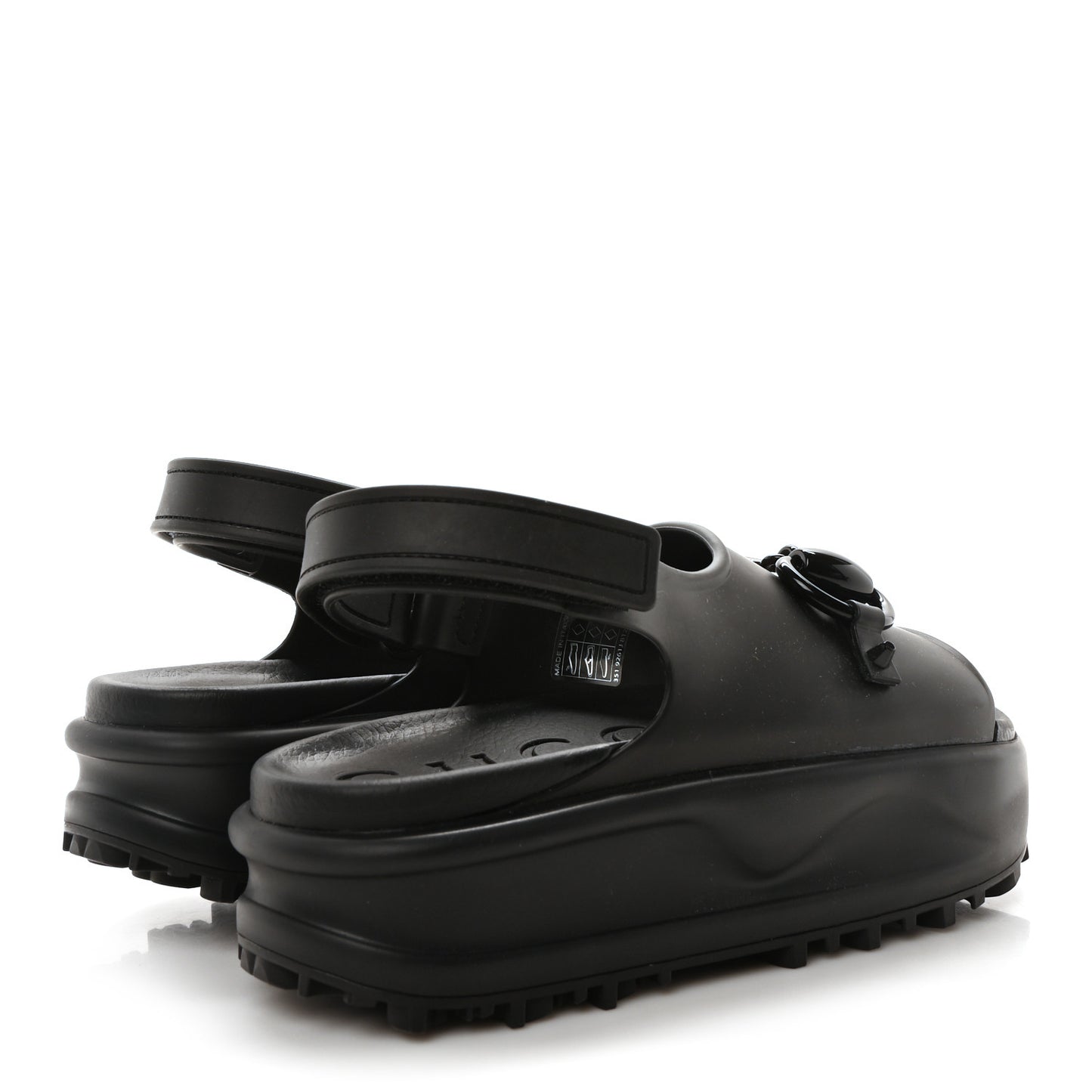 Soft Rubber Horsebit Touch Womens Strapped Sandals 36 Black