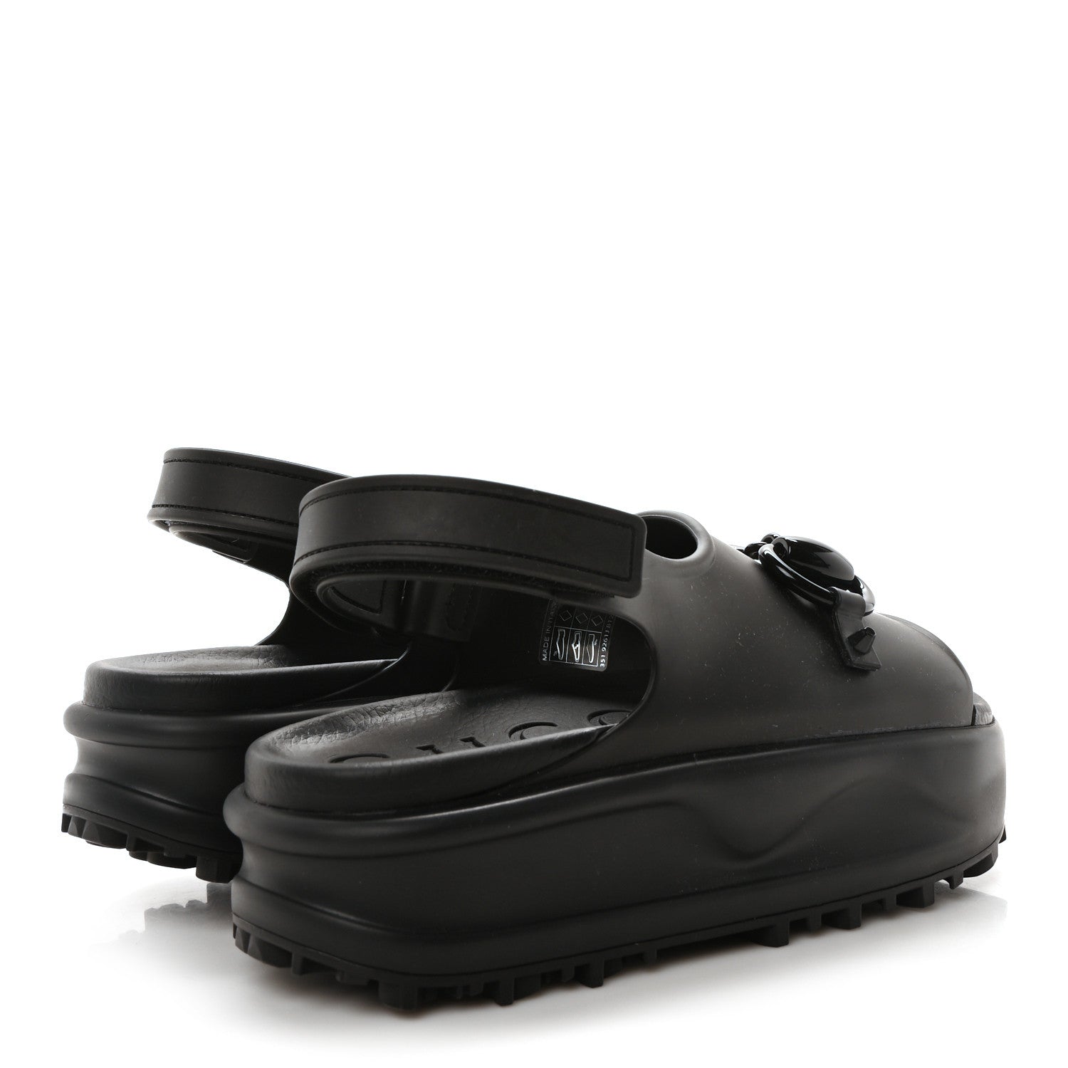 Gucci Soft Rubber Horsebit Touch Womens Strapped Sandals 36 Black 5 of 9