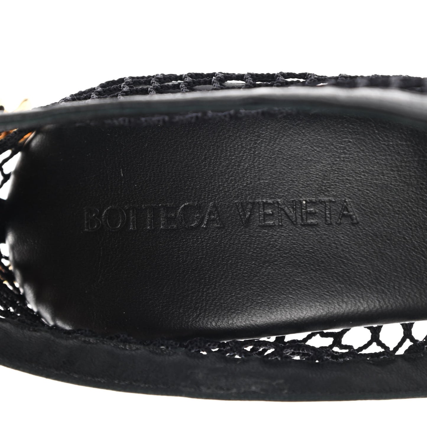 Mesh Nappa Chunky Chain Sandals 38 Black