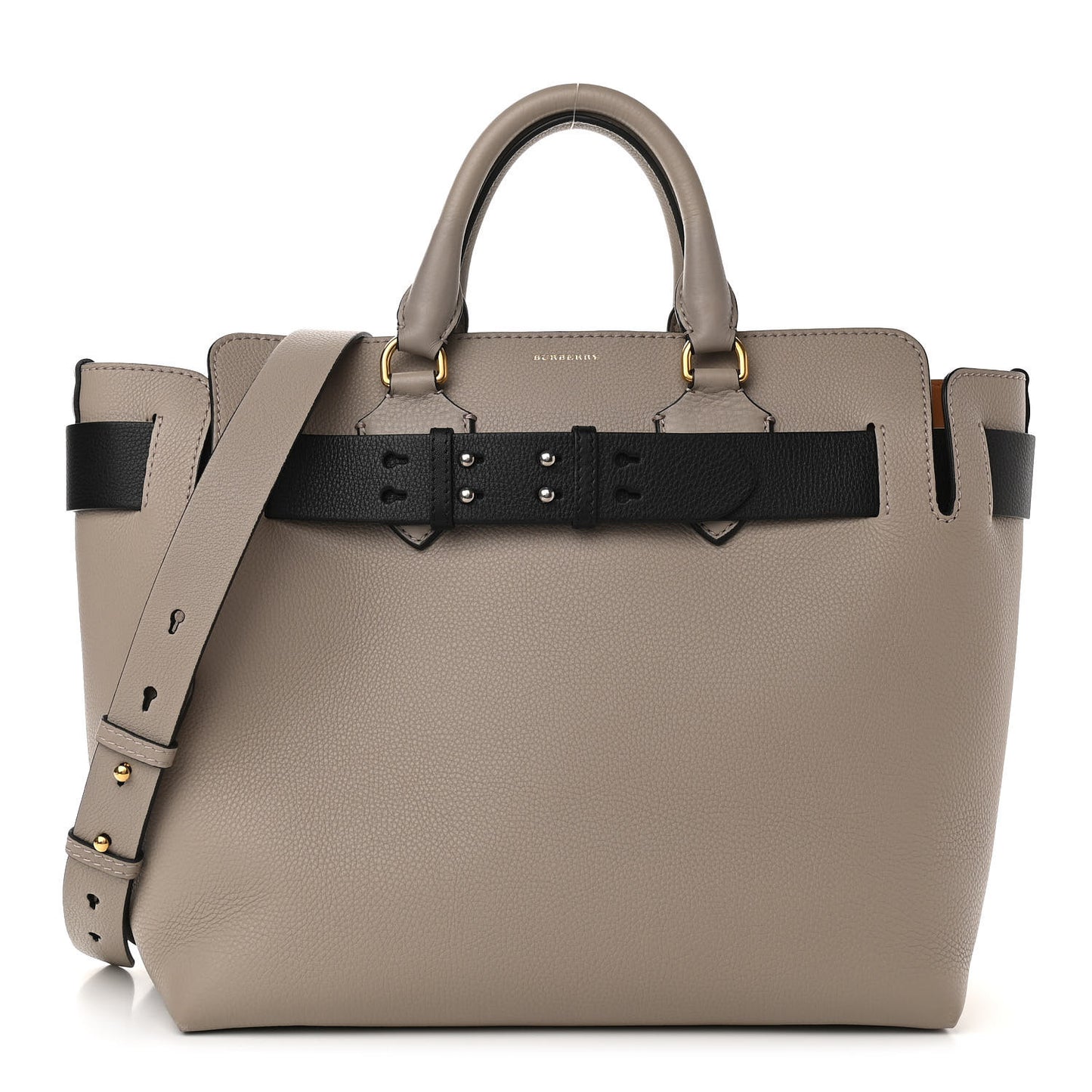 Soft Grain Calfskin Medium Belt Bag Mineral Grey Black