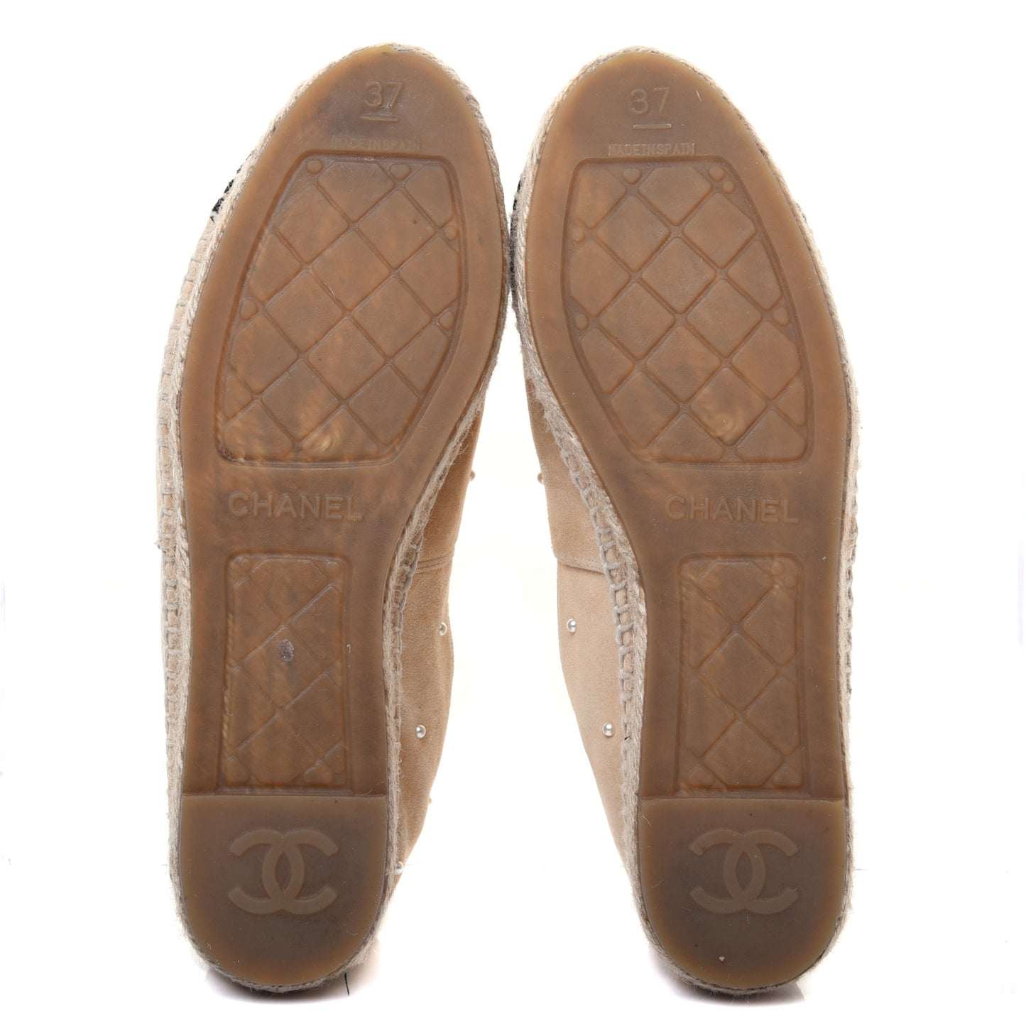 Suede Pearl CC Espadrilles 37 Beige Black