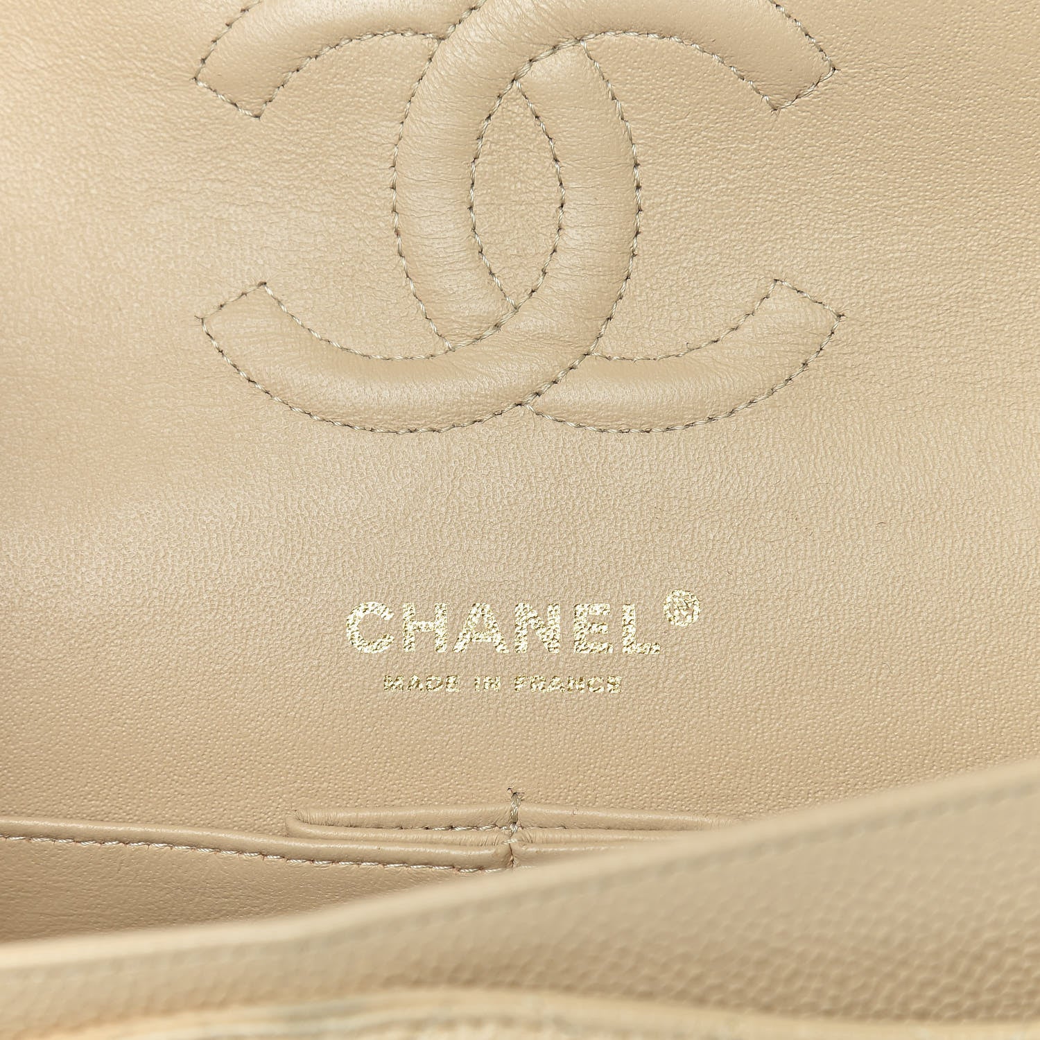 Chanel Caviar Quilted Medium Double Flap Beige Clair 7 of 10
