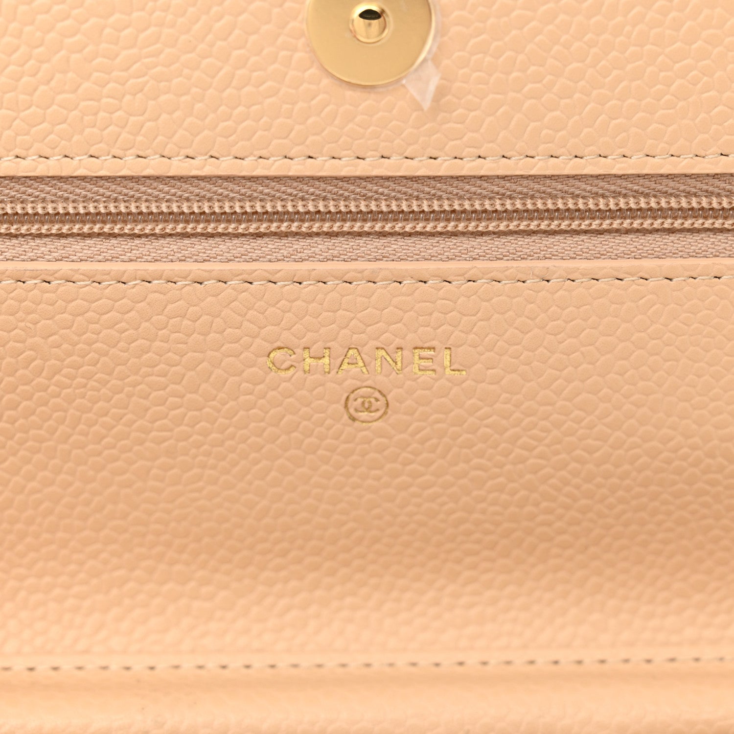 Chanel Caviar Quilted Wallet on Chain WOC Beige 6 of 12
