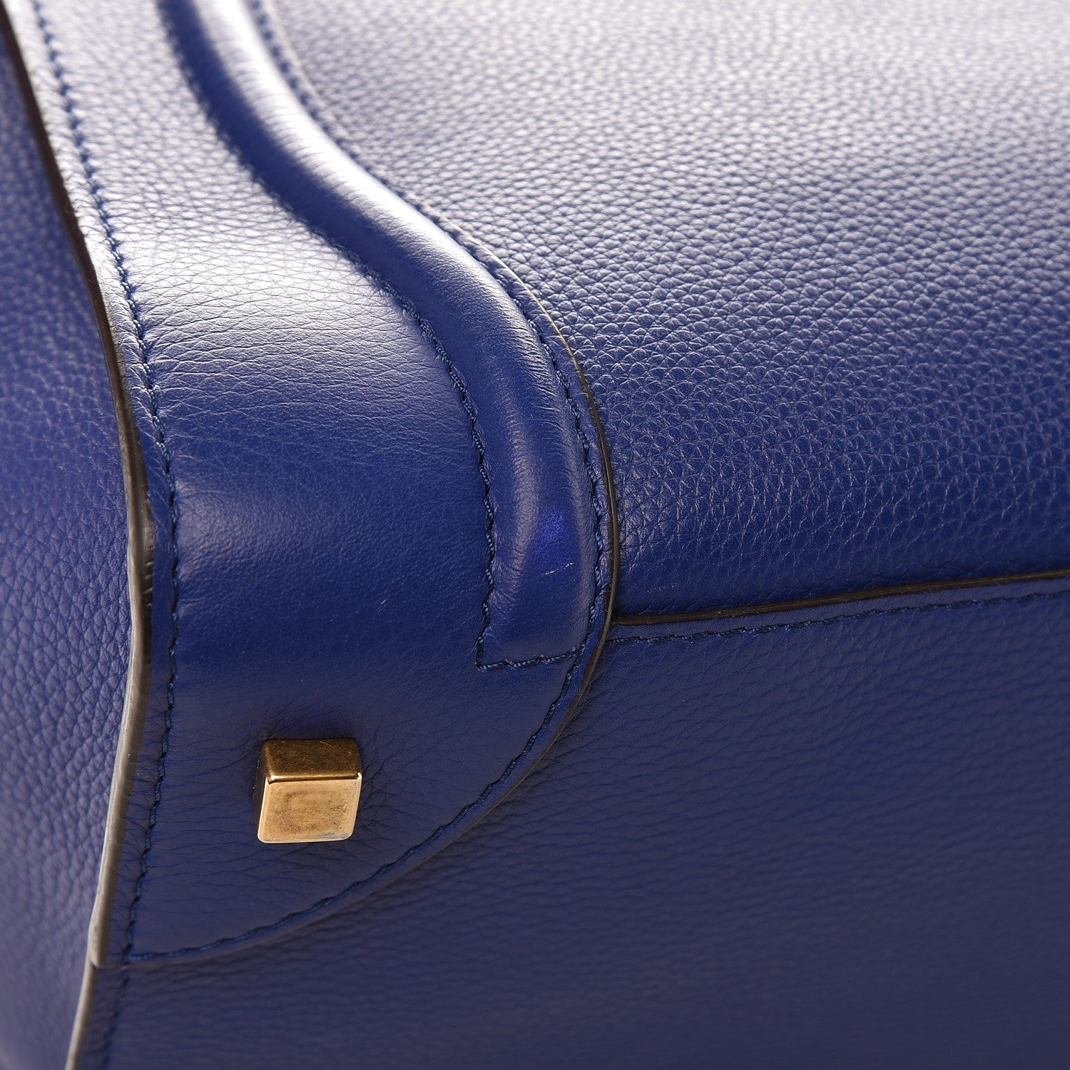 Celine Drummed Calfskin Mini Luggage Indigo 10 of 11