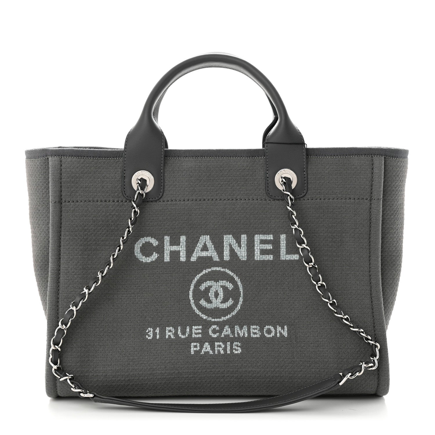 Chanel Mixed Fibers Small Deauville Tote Grey 3 of 13