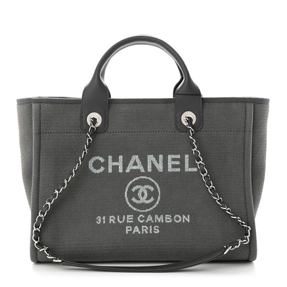 Chanel Mixed Fibers Small Deauville Tote Grey 3 of 13