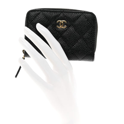 Chanel Caviar Quilted Zip Coin Purse Black 2 of 8