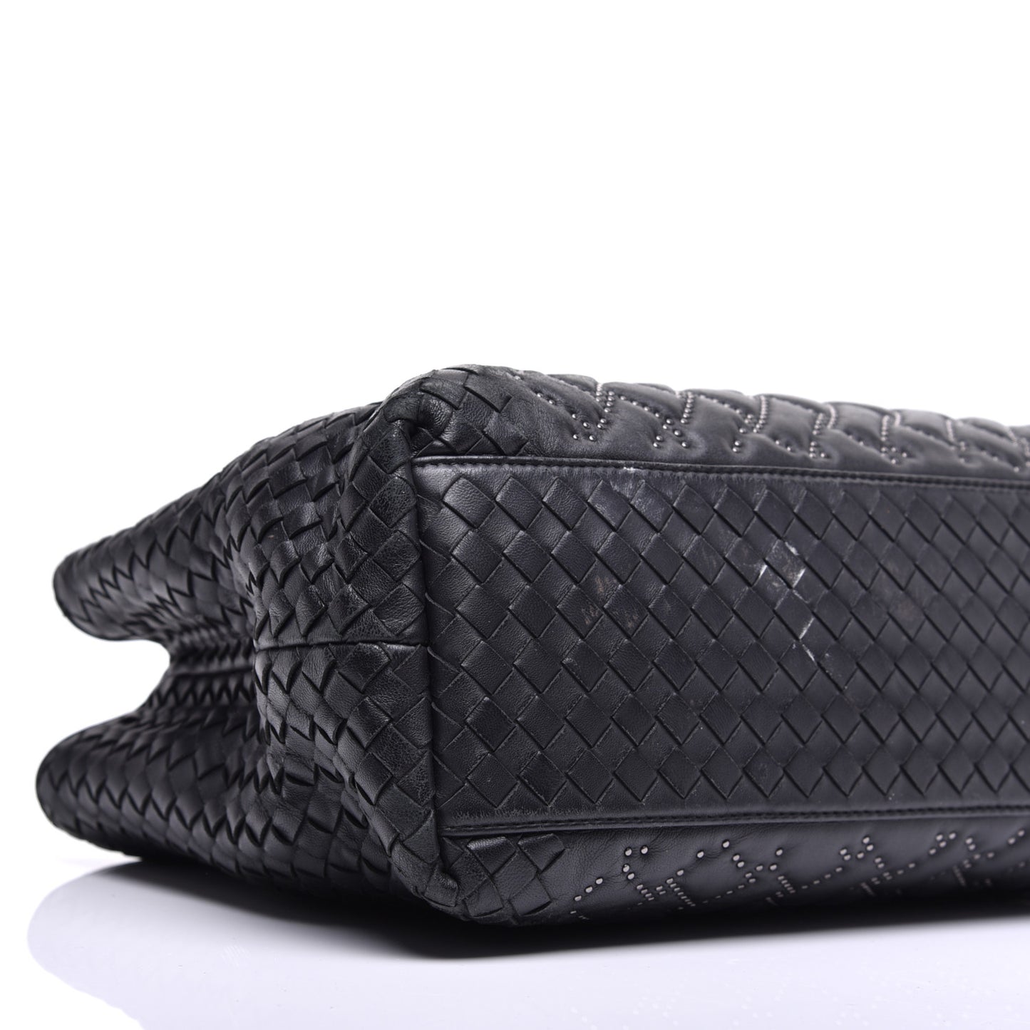 Nappa Intrecciato Microstuds Tote Black