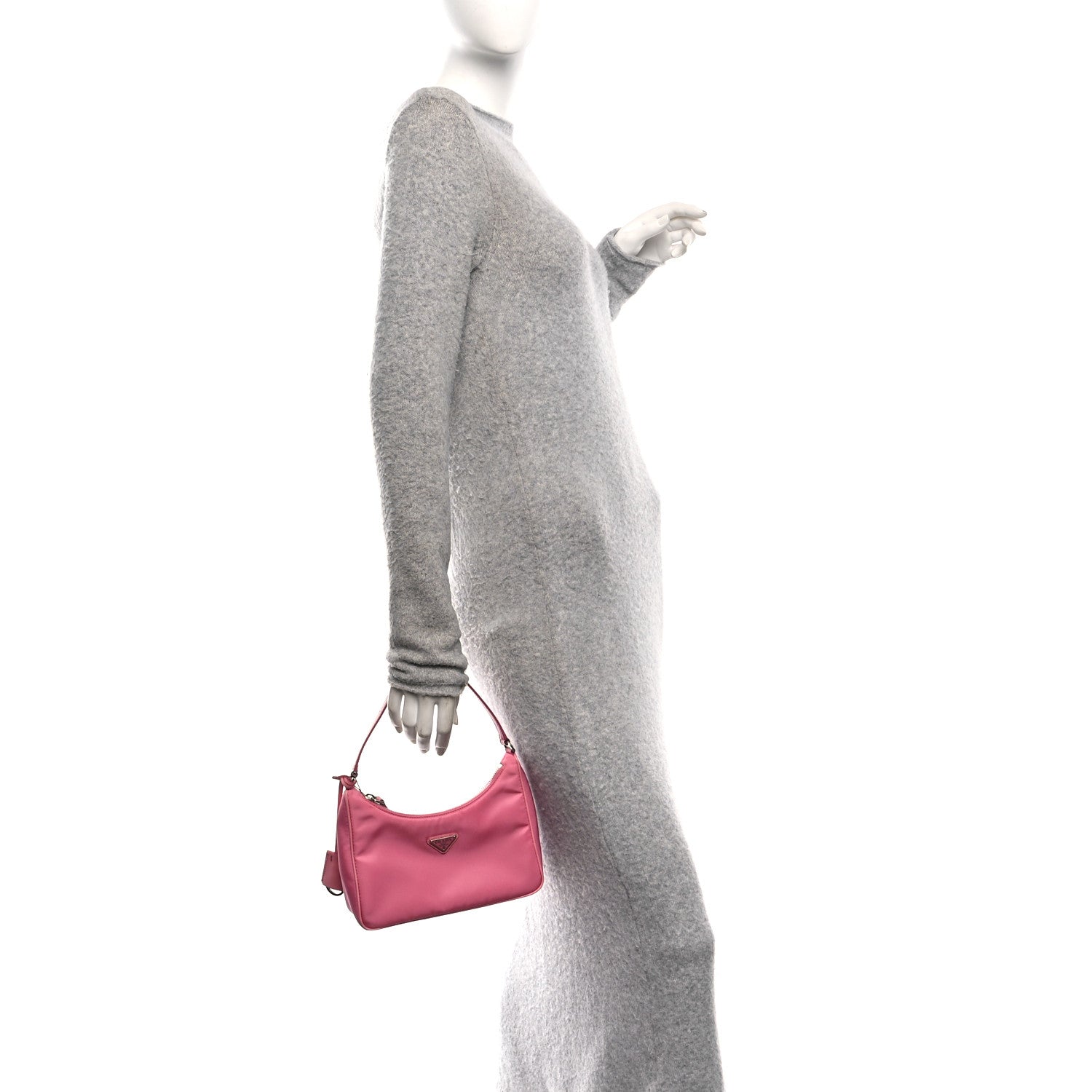Prada Tessuto Nylon Saffiano Mini Re-Edition 2005 Bag Begonia 2 of 13