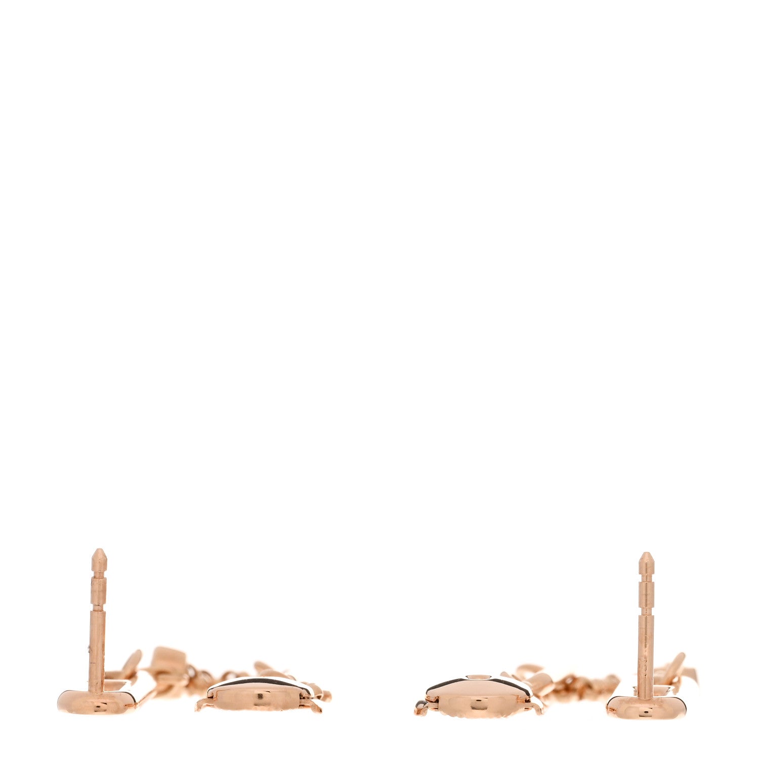 Hermes 18K Rose Gold Diamond Chaine D'Ancre Chaos Earrings 3 of 5