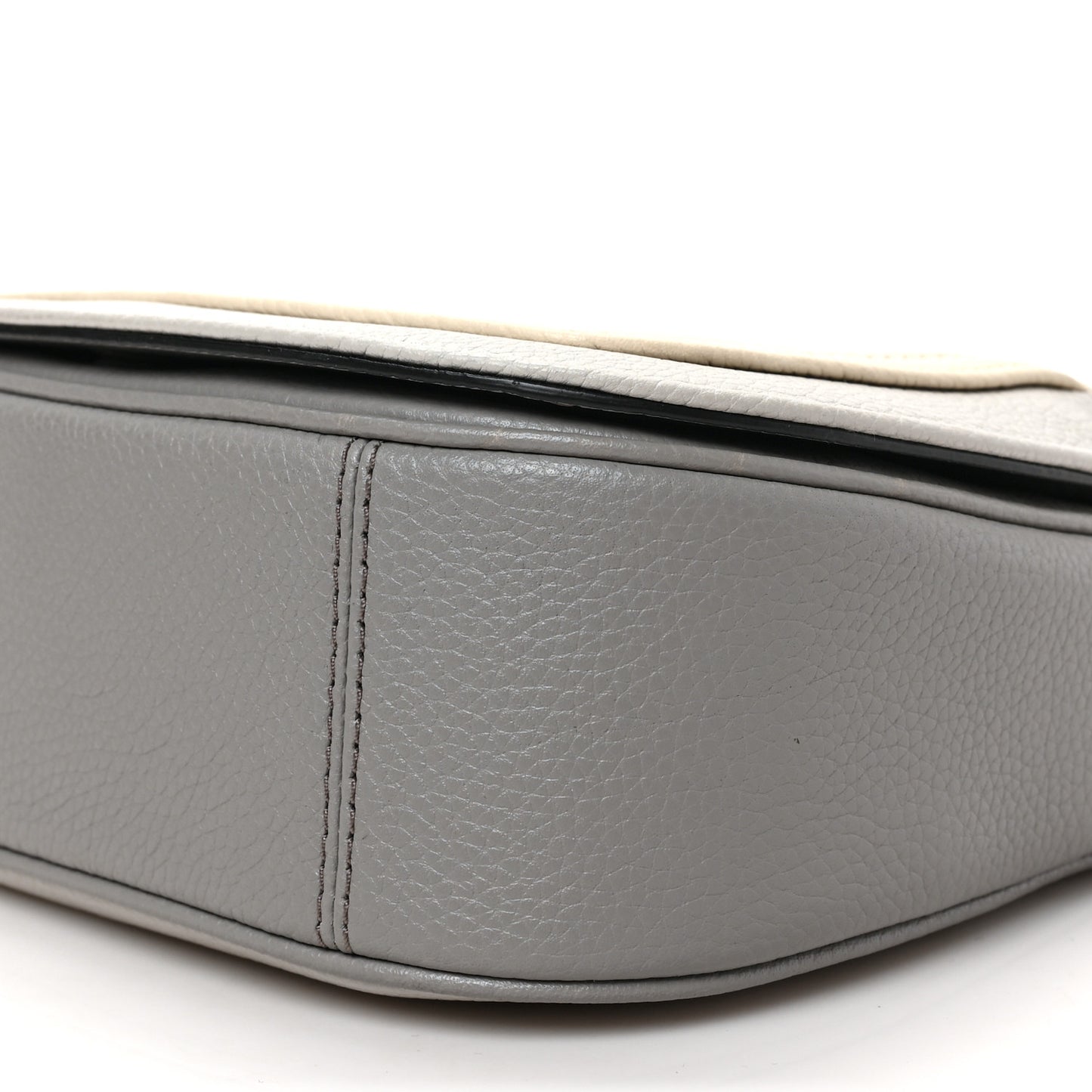 Calfskin Empire City Messenger Crossbody Ghost Grey Multicolor