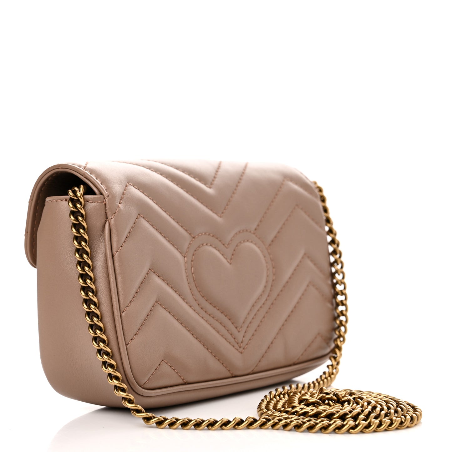 Calfskin Matelasse Super Mini GG Marmont Shoulder Bag Porcelain Rose