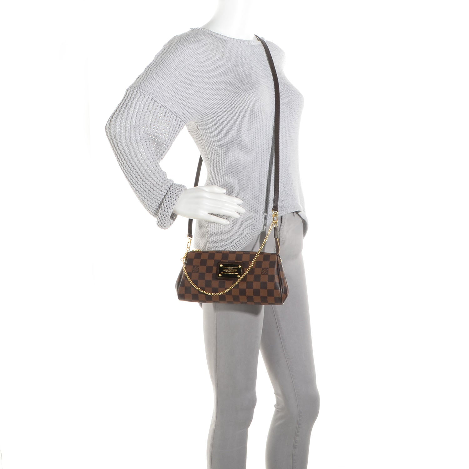 Louis Vuitton Damier Ebene Eva Clutch 2 of 8