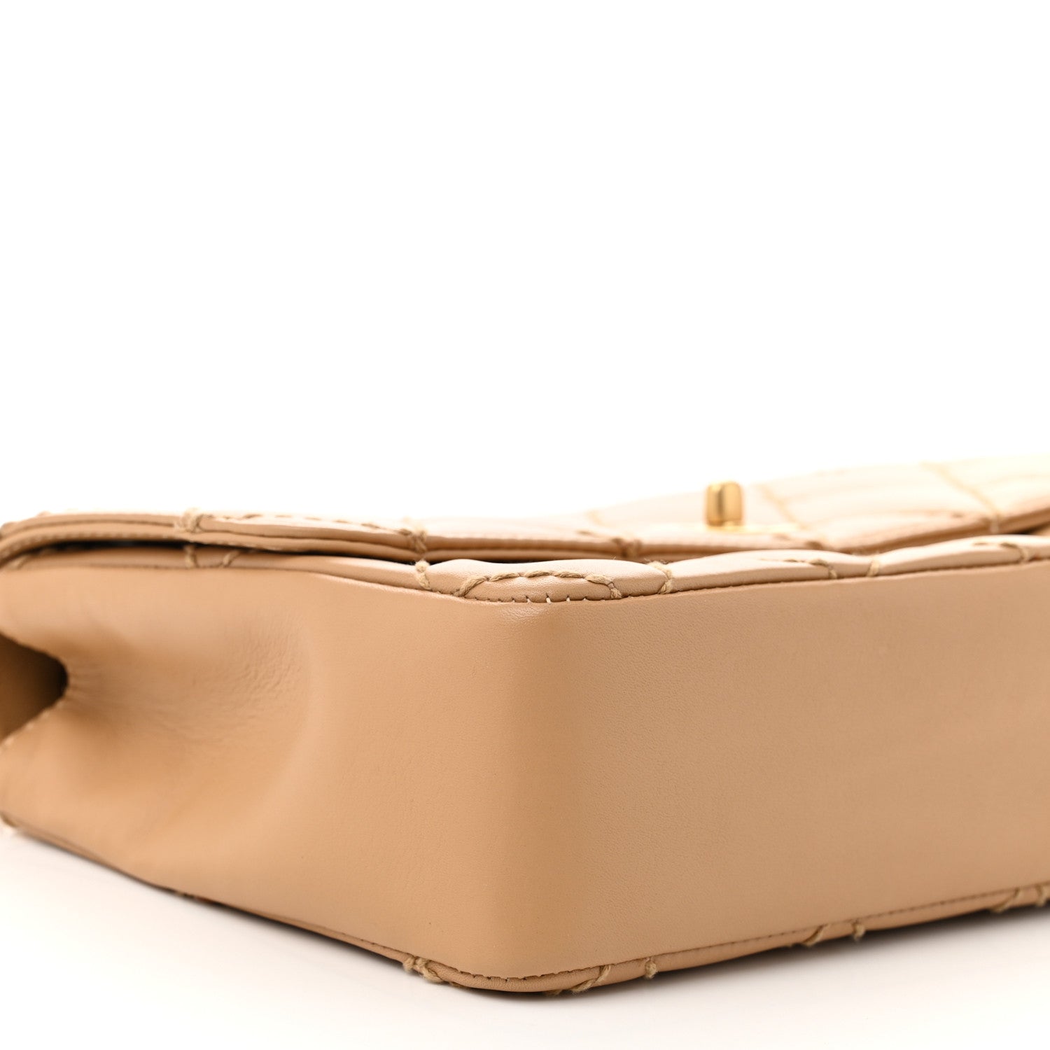Chanel Calfskin Quilted Medium Wild Stitch Flap Beige 9 of 11