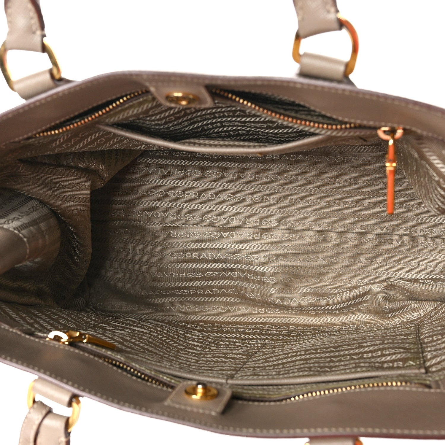 Prada Saffiano Lux Medium Bi-Color Tote Visone Talco 5 of 12