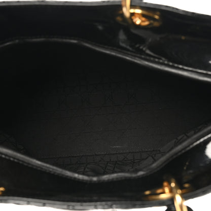 Christian Dior Patent Cannage Large Lady Dior Black 5 of 10