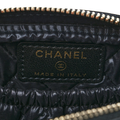 Chanel Lambskin Quilted Small Curvy Pouch Cosmetic Case Black 6 of 8
