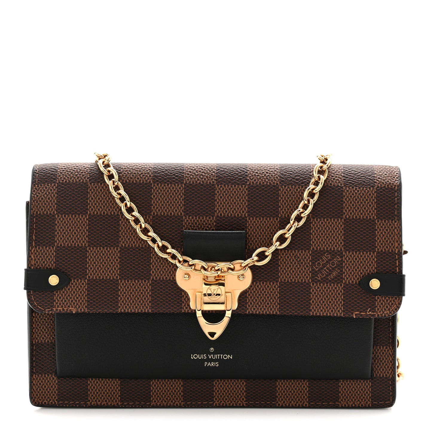 Damier Ebene Vavin Chain Wallet Black