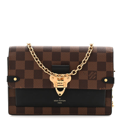 Louis Vuitton Damier Ebene Vavin Chain Wallet Black 1 of 9