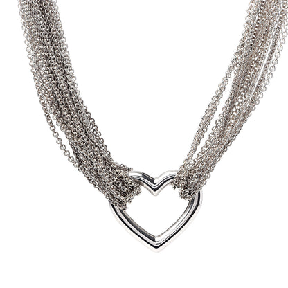 Tiffany Sterling Silver Heart Multi Chain Toggle Necklace 4 of 5
