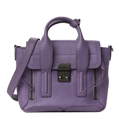 3.1 Phillip Lim Textured Calfskin Mini Pashli Satchel Violet 1 of 10