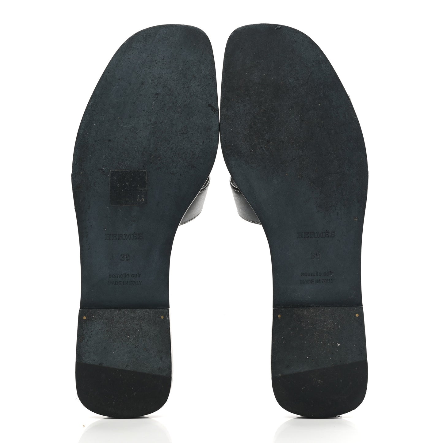 Box Calfskin Oran Sandals 39 Black