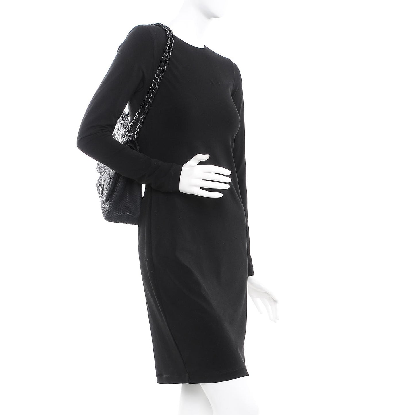 Matte Python Maxi Double Flap Black