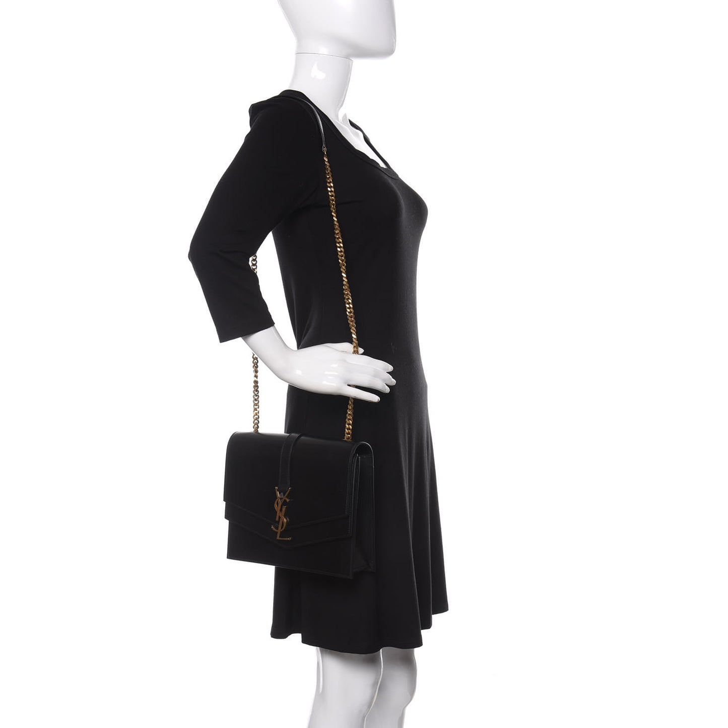 Smooth Calfskin Monogram Medium Sulpice Shoulder Bag Black
